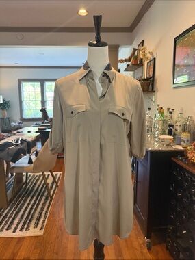 rag & bone Beige Button-Down Utility Shirt